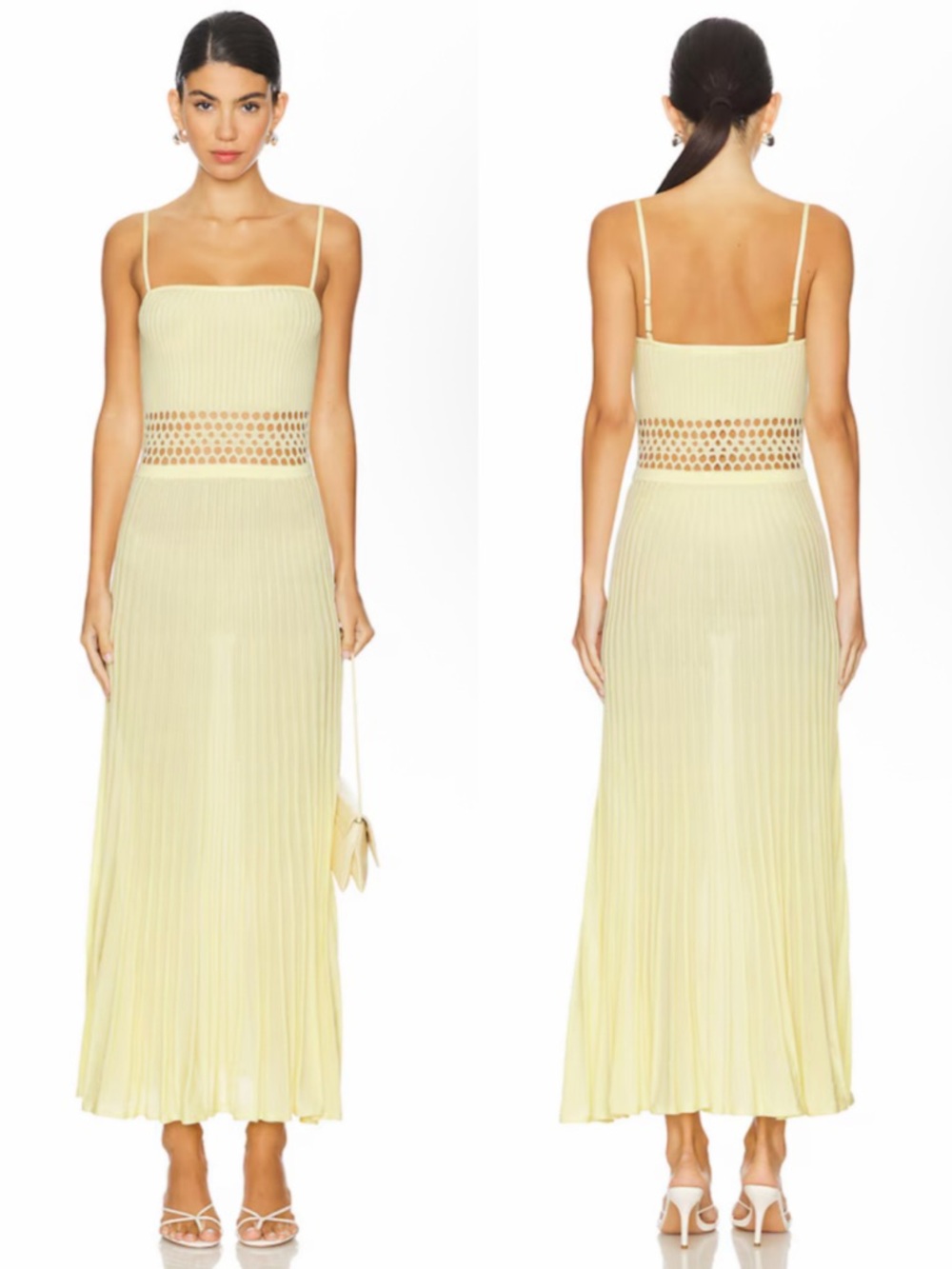 Tularosa Yokine Midi Dress in Light Baby Yellow Size Medium NEW! With tags!